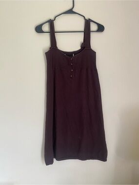 Women's Sleeveless Ribbed knit Button-Front Dress - Brown